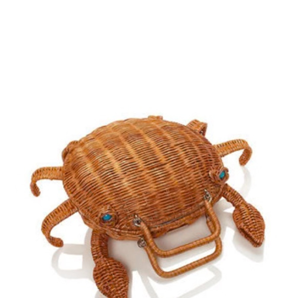 Kate Spade Brown Crab Wicker Bag